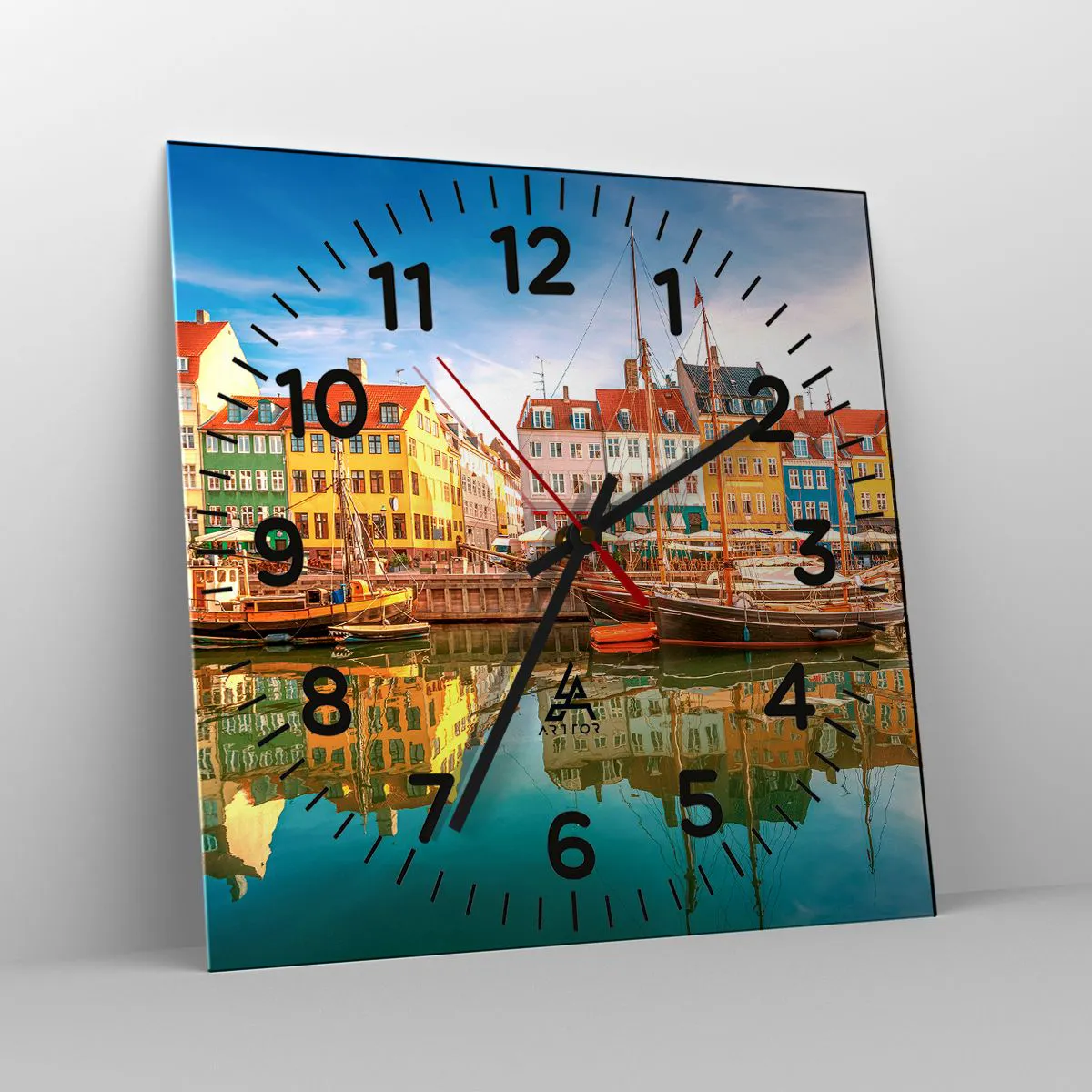 Relógio de parede - Relógio em vidro - Sobre a água tão lisa como um espelho - 40x40 cm