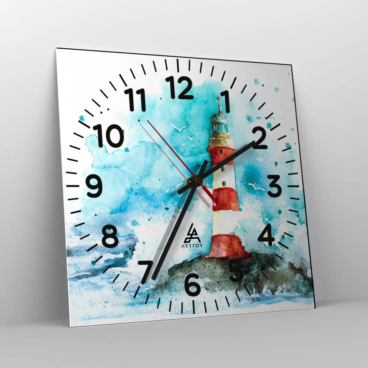 Reloj de pared - Reloj de vidrio - La unidad de los elementos - 40x40 cm