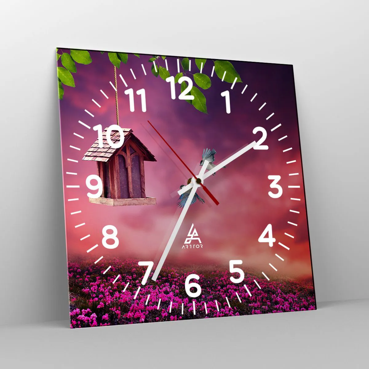 Relógio de parede - Relógio em vidro - Convite para jantar - 40x40 cm