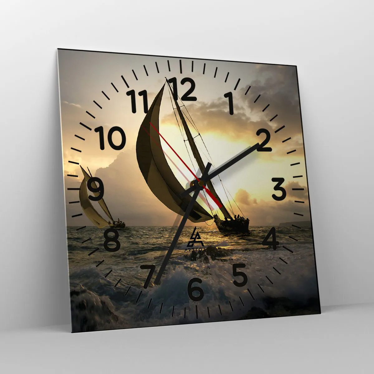 Wandklok - Klok - Met de wind en tegen de wind - 40x40 cm