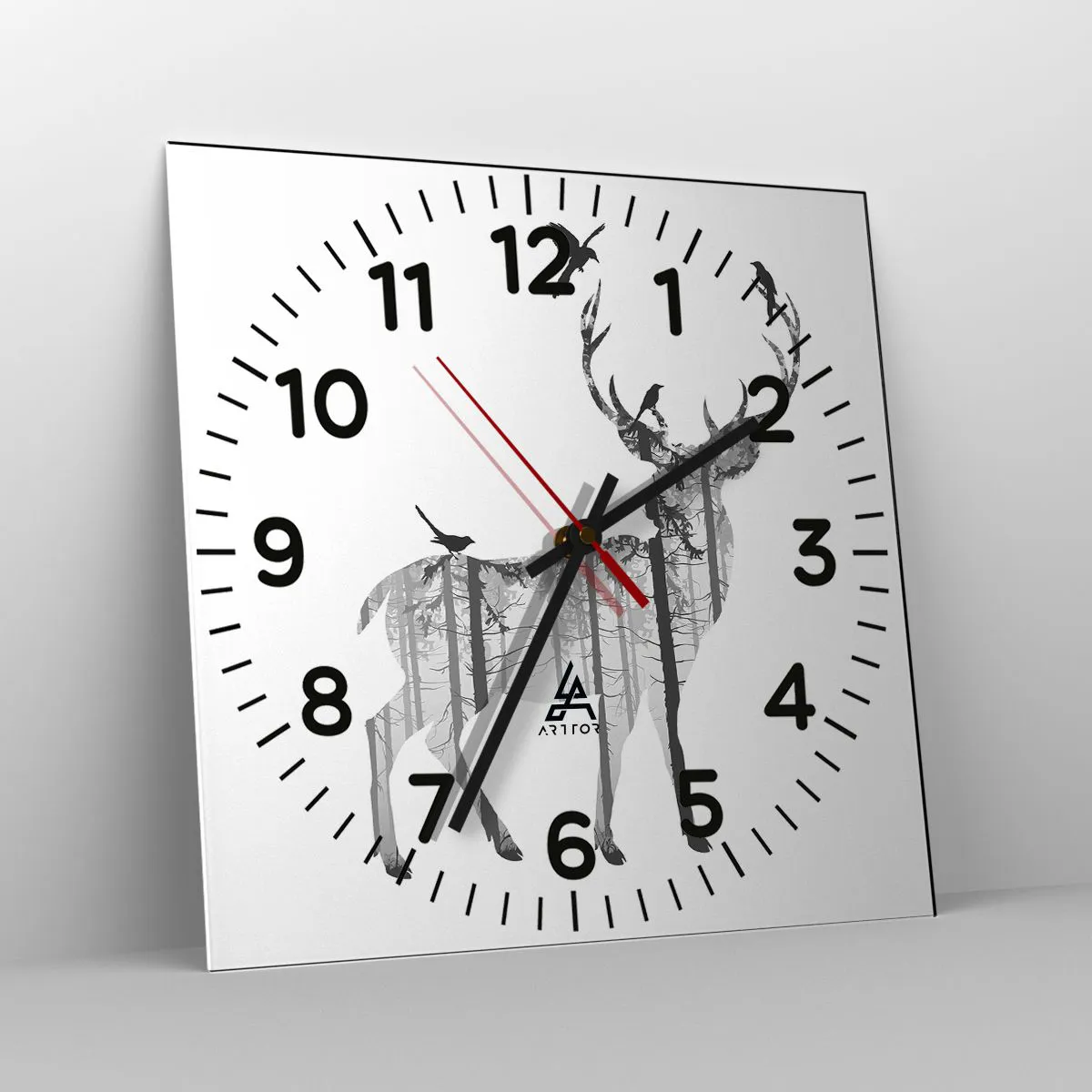 Relógio de parede - Relógio em vidro - Bom espírito da floresta - 40x40 cm