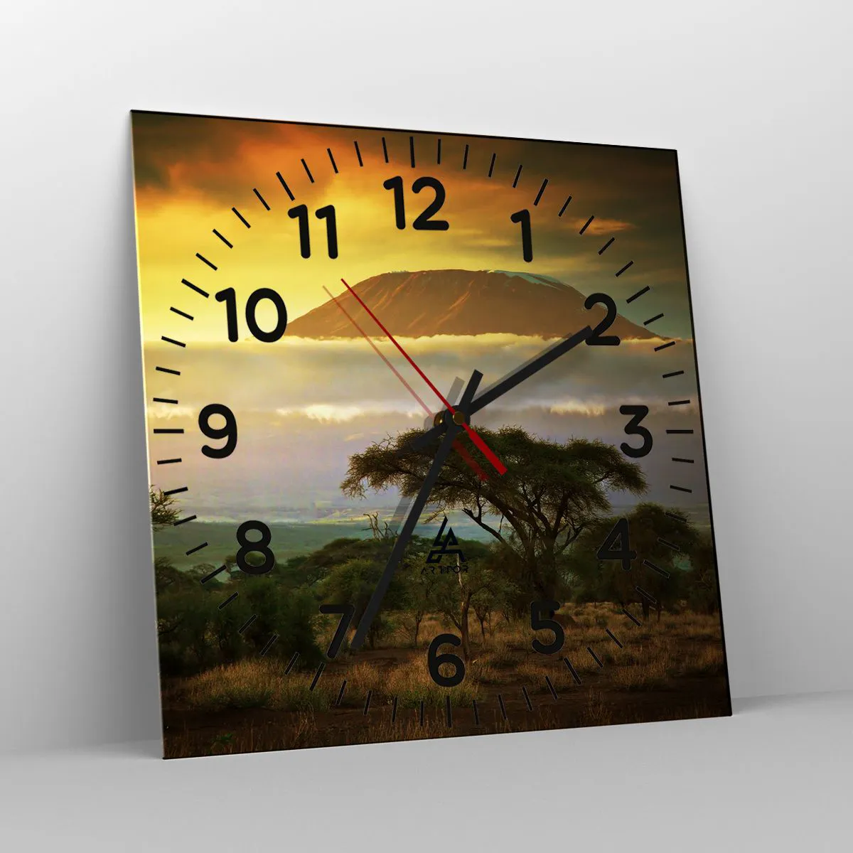 Wanduhr - Glasuhr - Ein Reisetraum - 40x40 cm