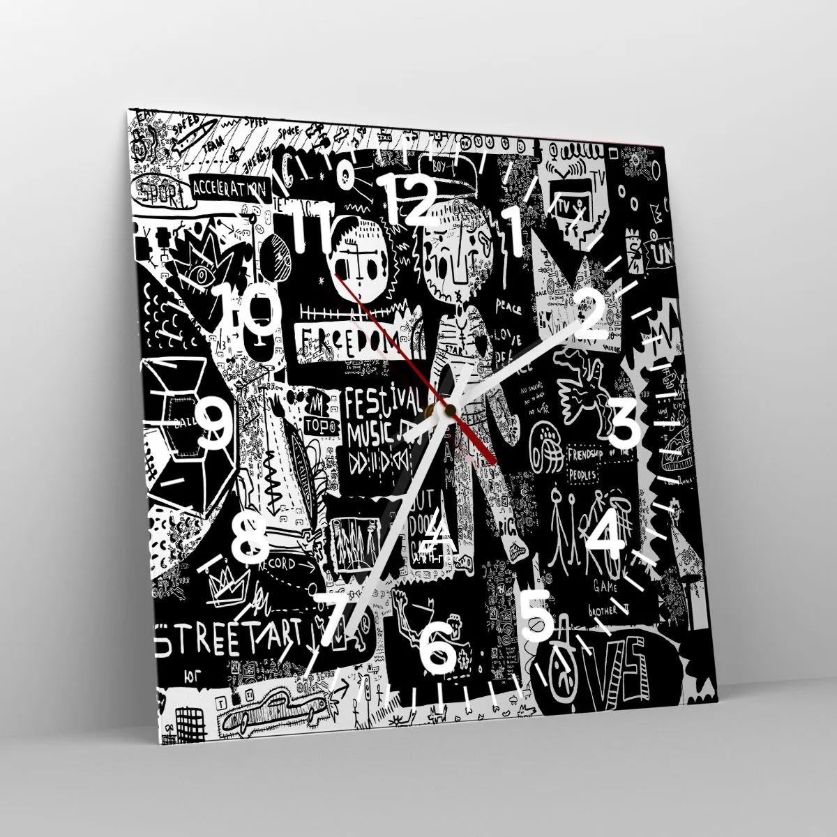 Wanduhr - Glasuhr - Spirituelle Jugend des Gesetzes und der Freude - 40x40 cm