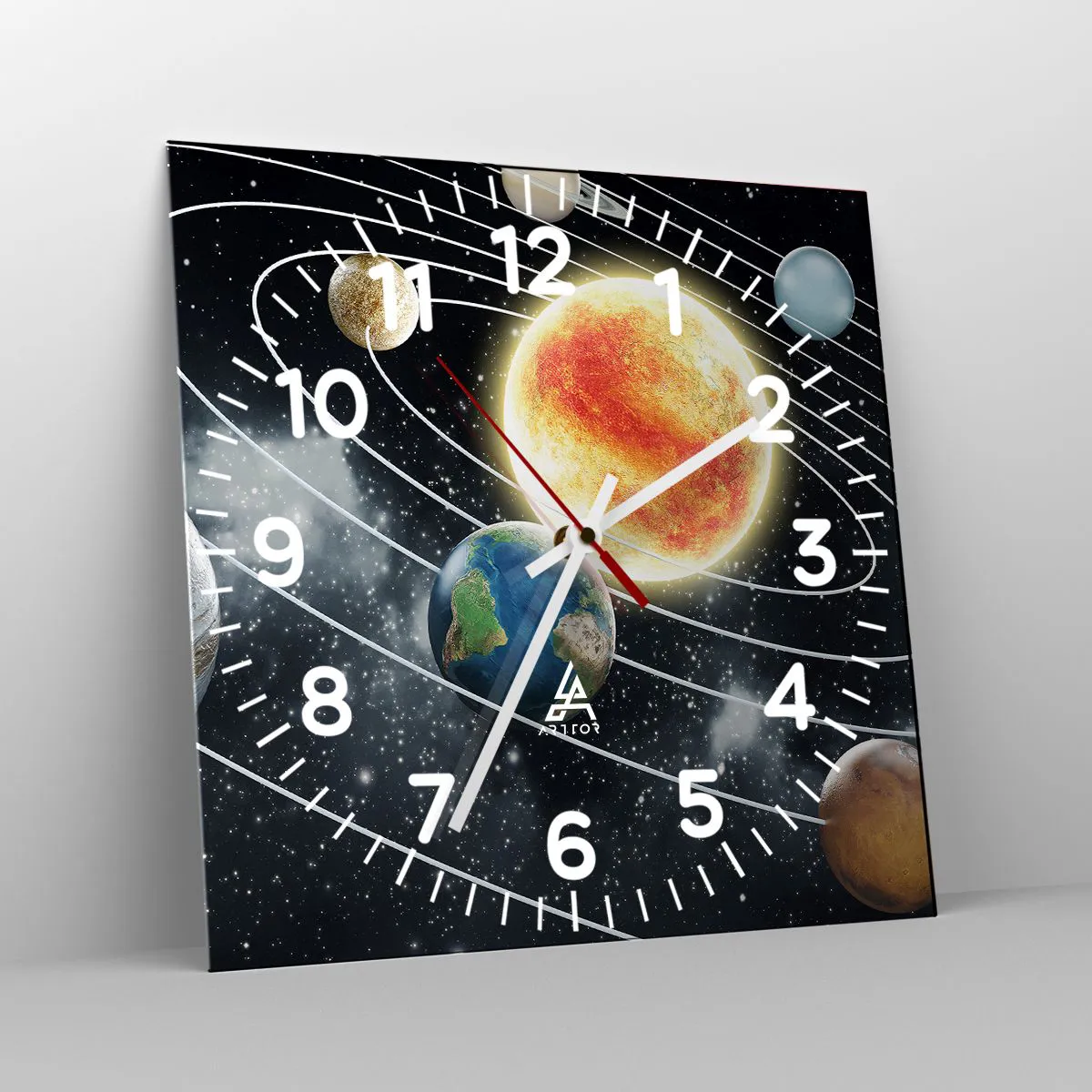 Wanduhr - Glasuhr - Kosmischer Tanz - 40x40 cm