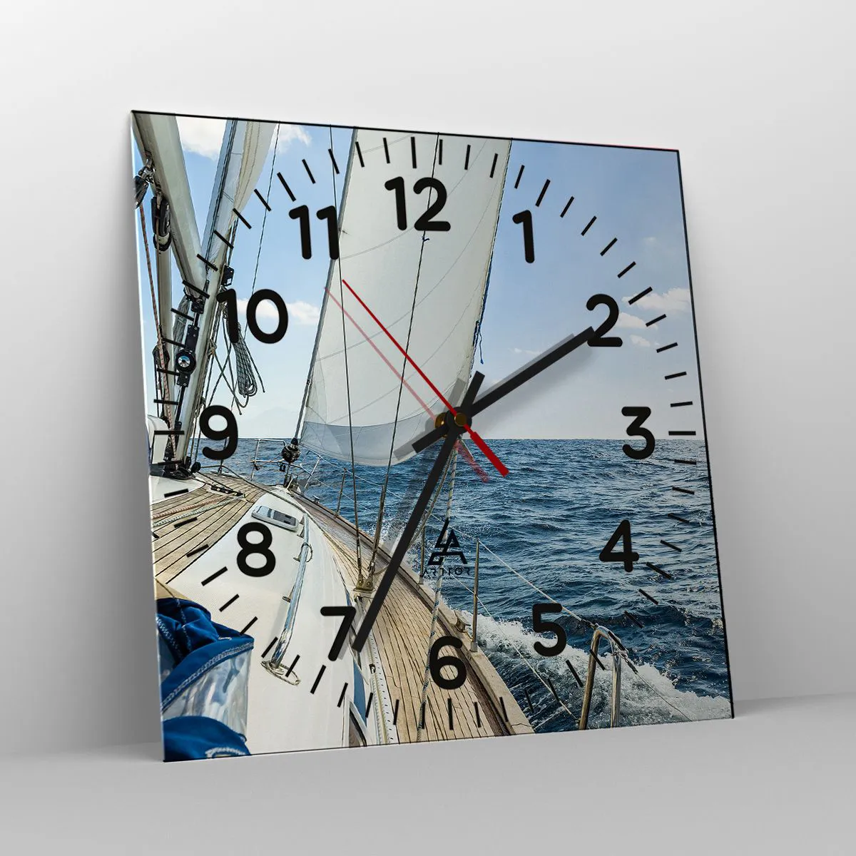 Wanduhr - Glasuhr - Ahoi, Abenteuer - 40x40 cm