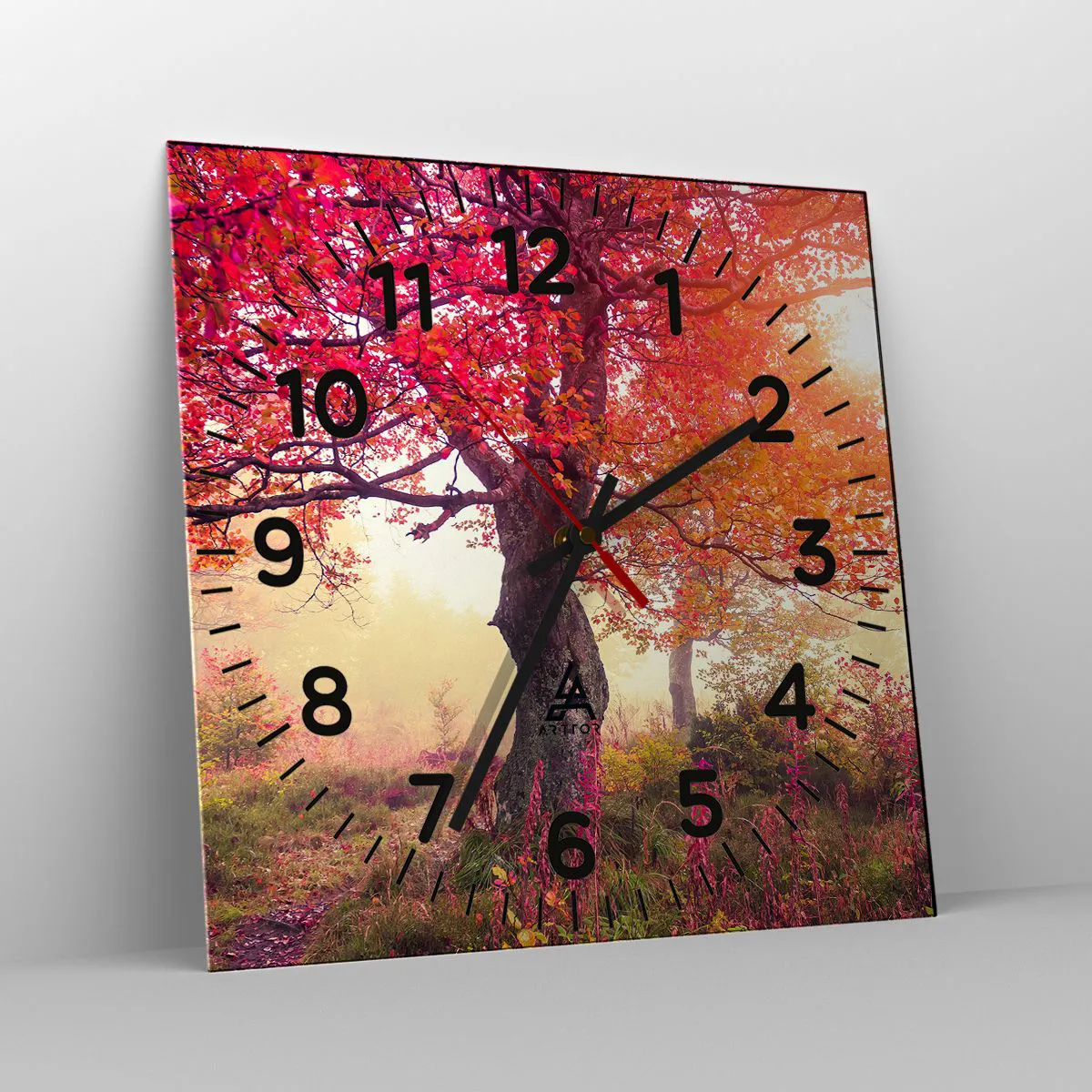 Wall clock - Clock on glass - In Full Bloom - 40x40 cm