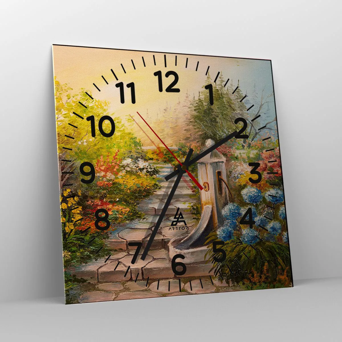 Relógio de parede - Relógio em vidro - Em pleno florescimento - 40x40 cm