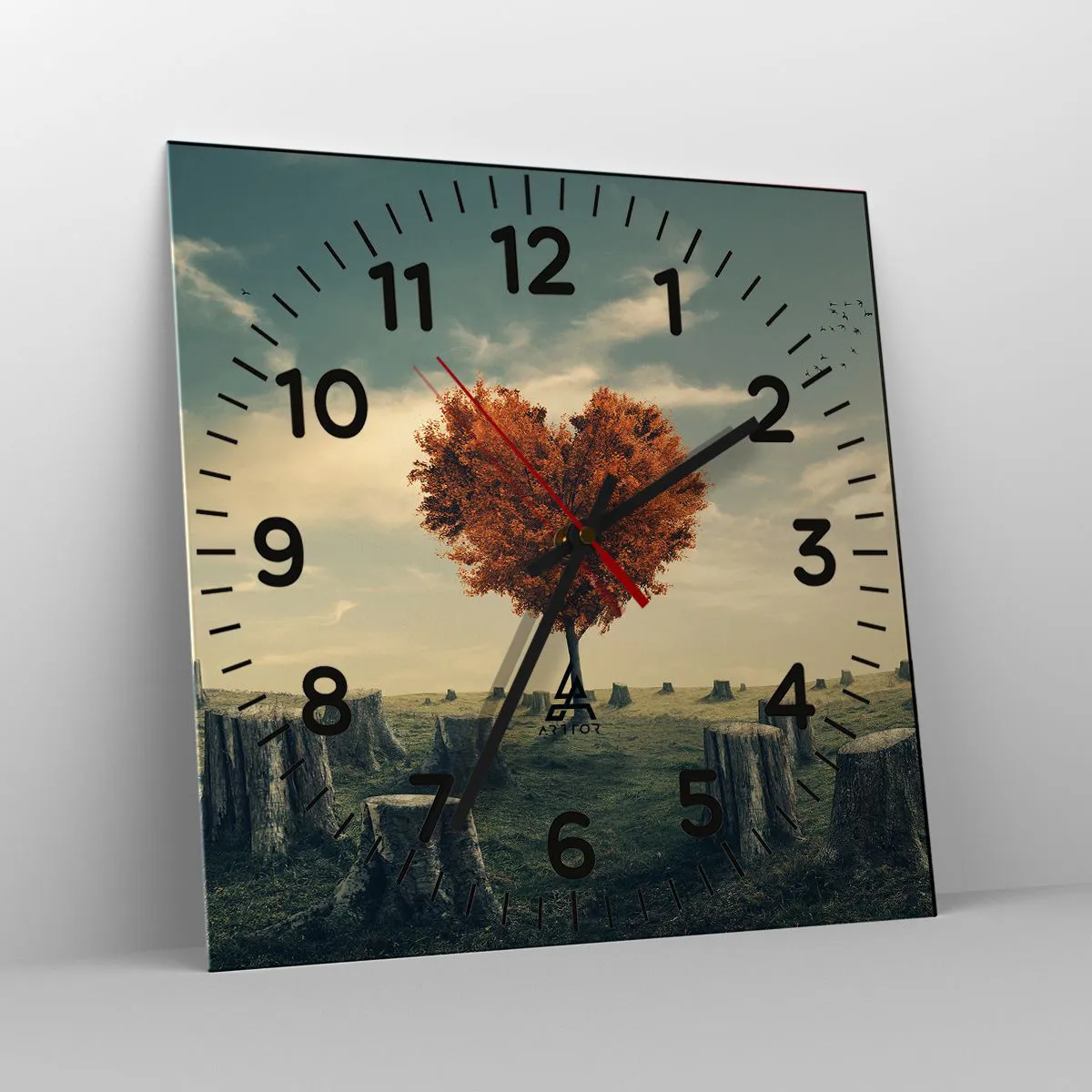 Väggklocka - Klocka på glas - Det finns fortfarande hopp - 40x40 cm