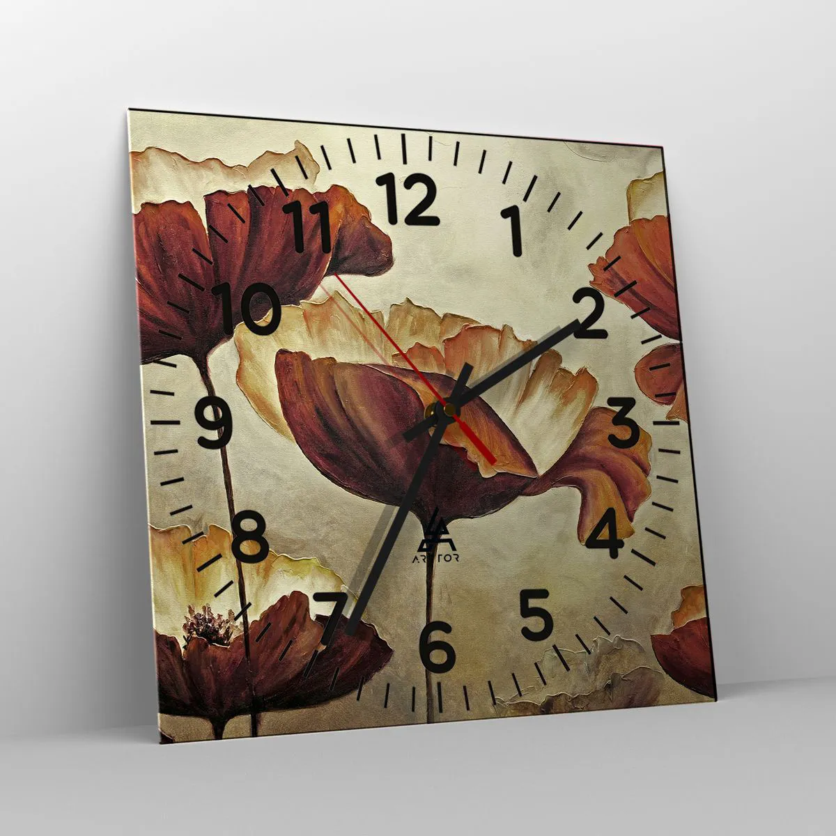 Wall clock - Clock on glass - Piece of Meadow - 40x40 cm