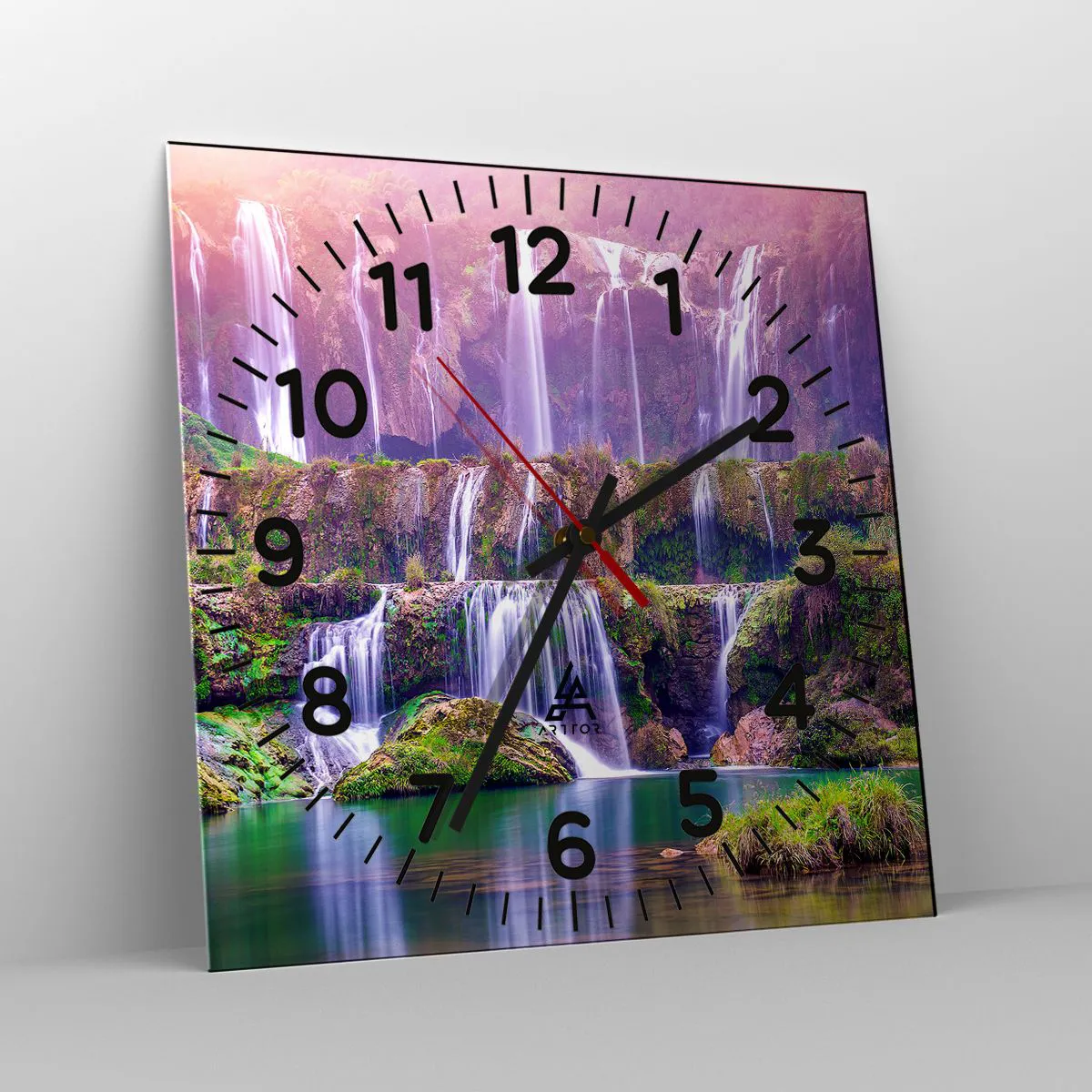 Relógio de parede - Relógio em vidro - Escadas para o céu - 40x40 cm