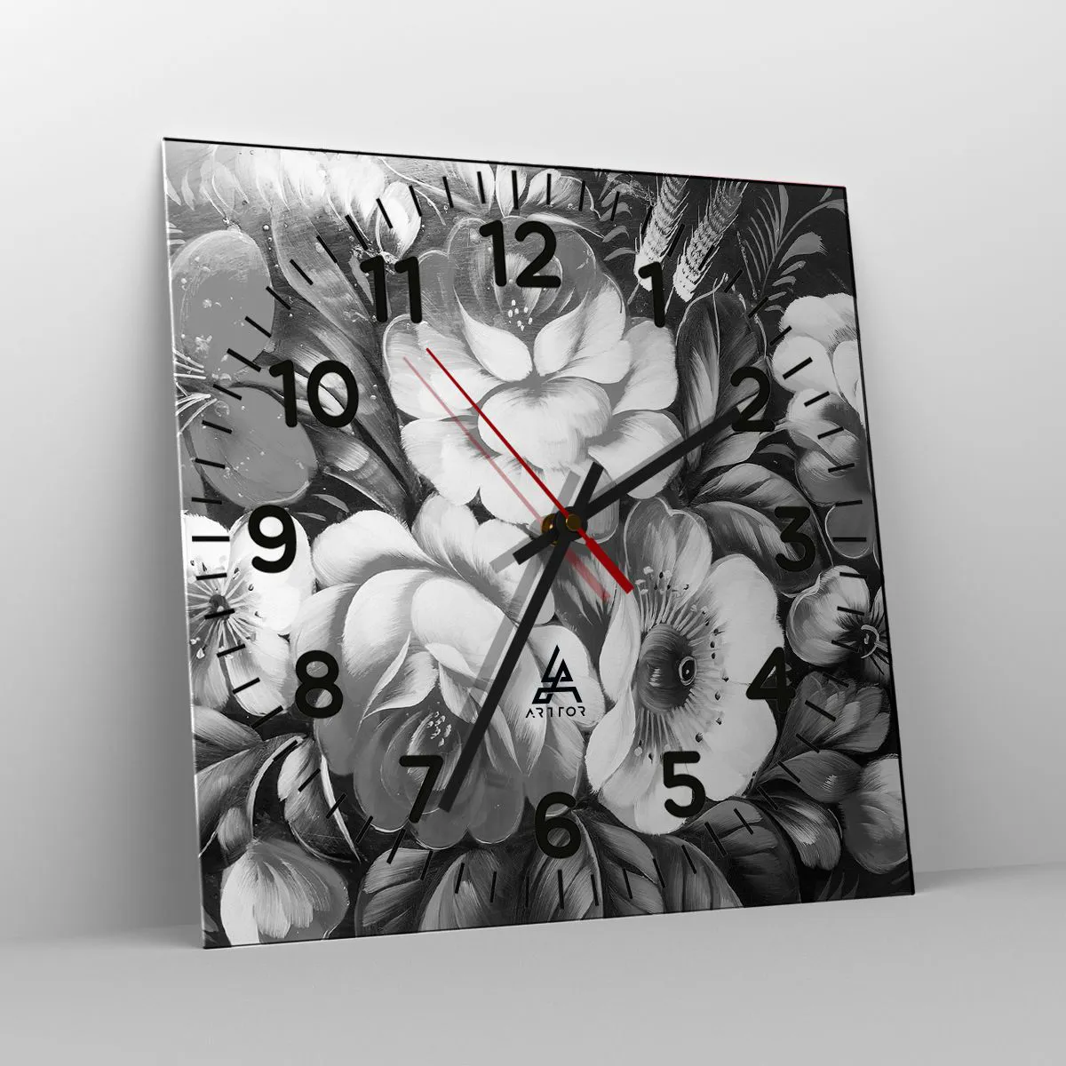 Wanduhr - Glasuhr - Schön auch in Grau - 40x40 cm