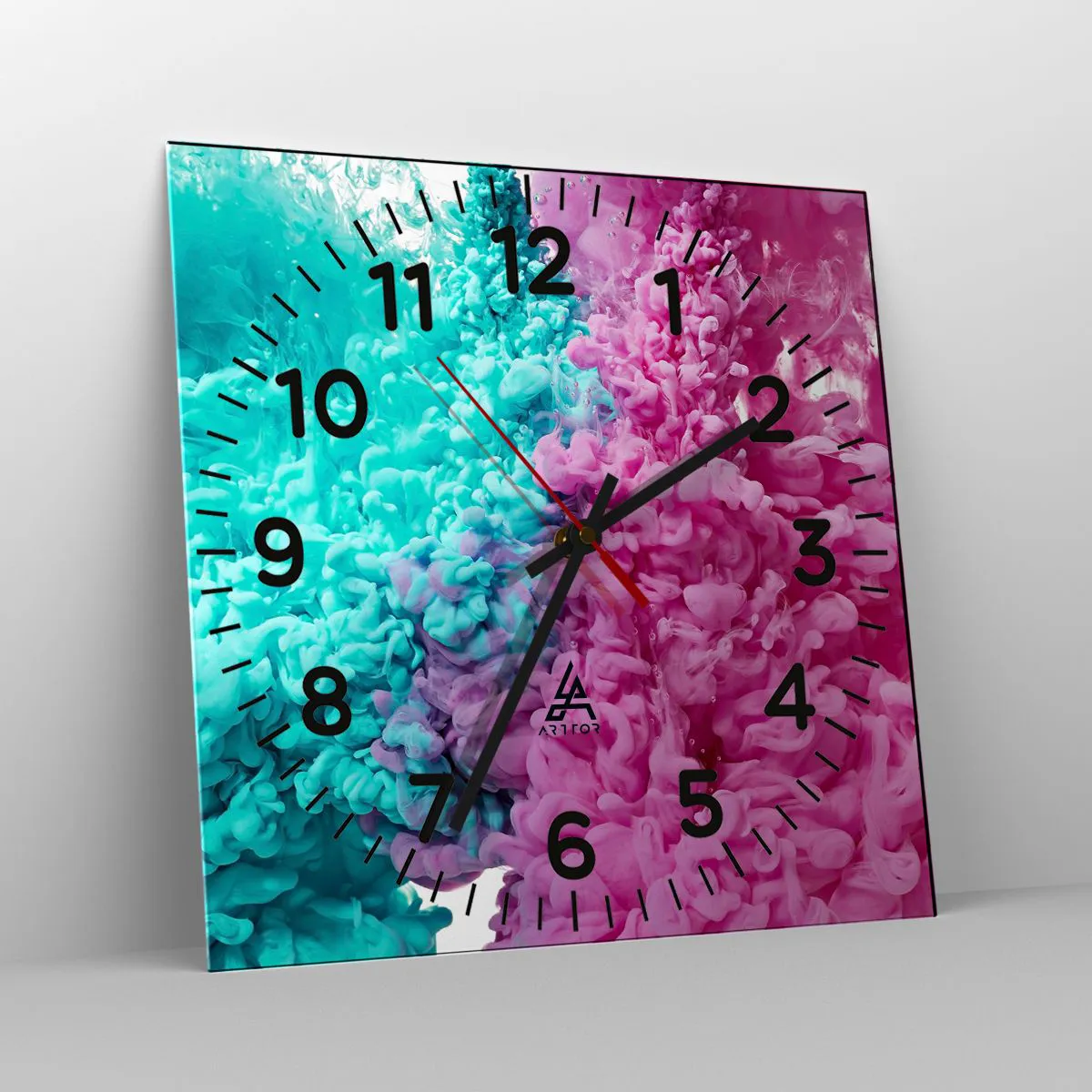 Relógio de parede - Relógio em vidro - Confronto decisivo - 40x40 cm