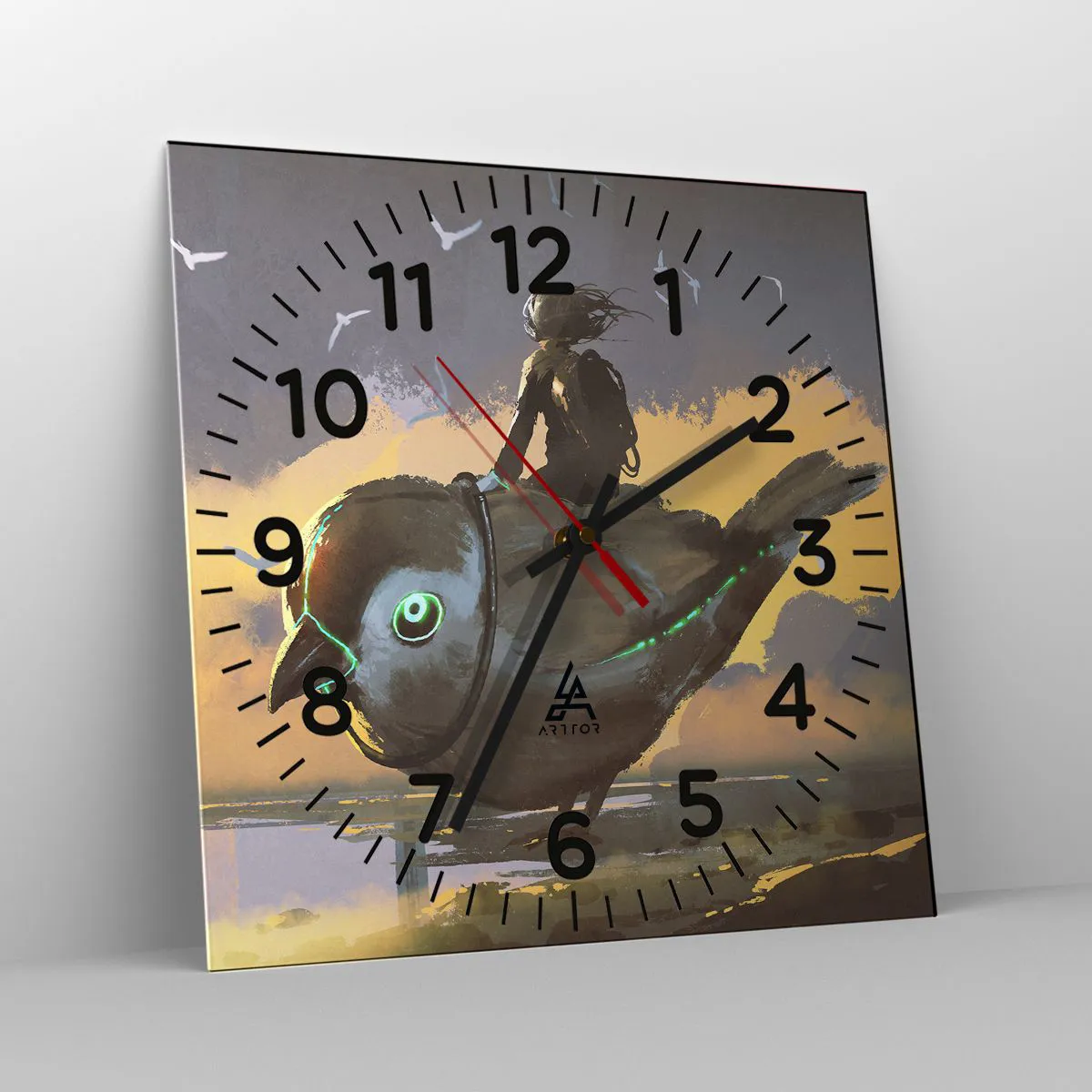 Ceas de perete - Ceas pe sticlă - O oprire într-o călătorie fantastică - 40x40 cm