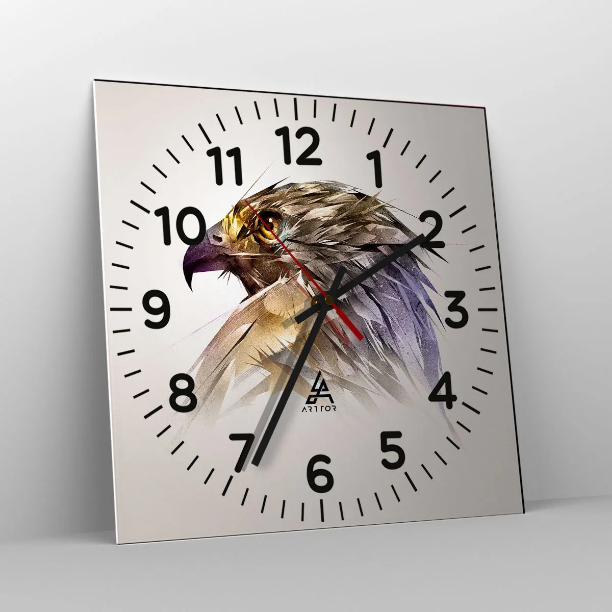 Ceas de perete - Ceas pe sticlă - Portretul unui războinic - 40x40 cm