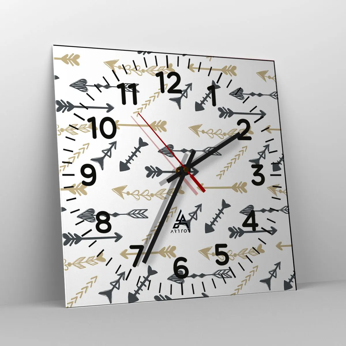 Ceas de perete - Ceas pe sticlă - Visul arcașului - 40x40 cm