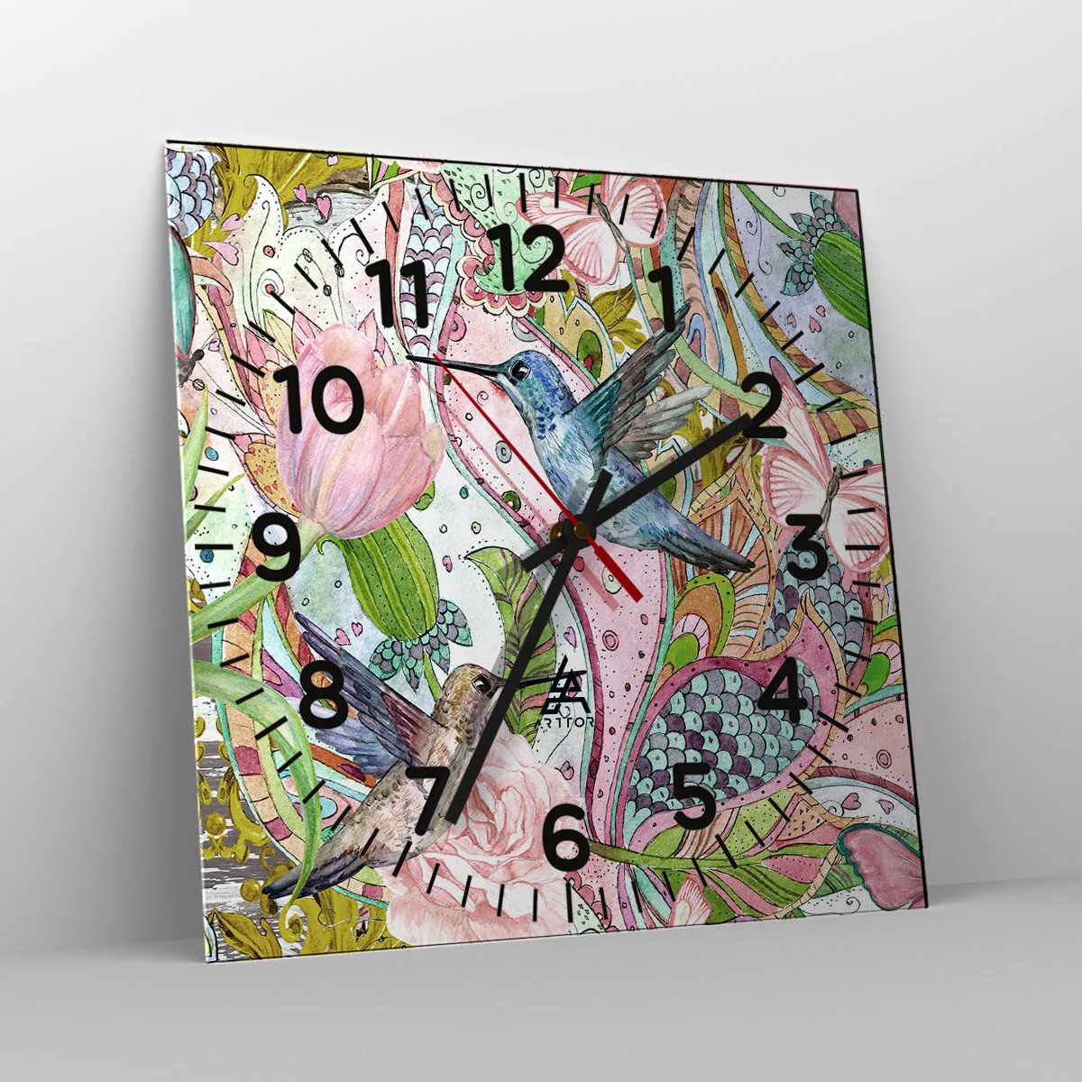 Vægur, Uret - Forviklet i vinstokkene - 40x40 cm