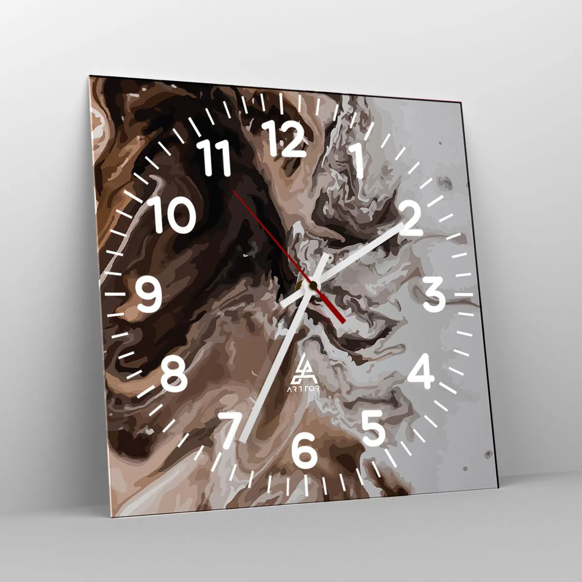 Wanduhr - Glasuhr - Farbkontrast - 40x40 cm