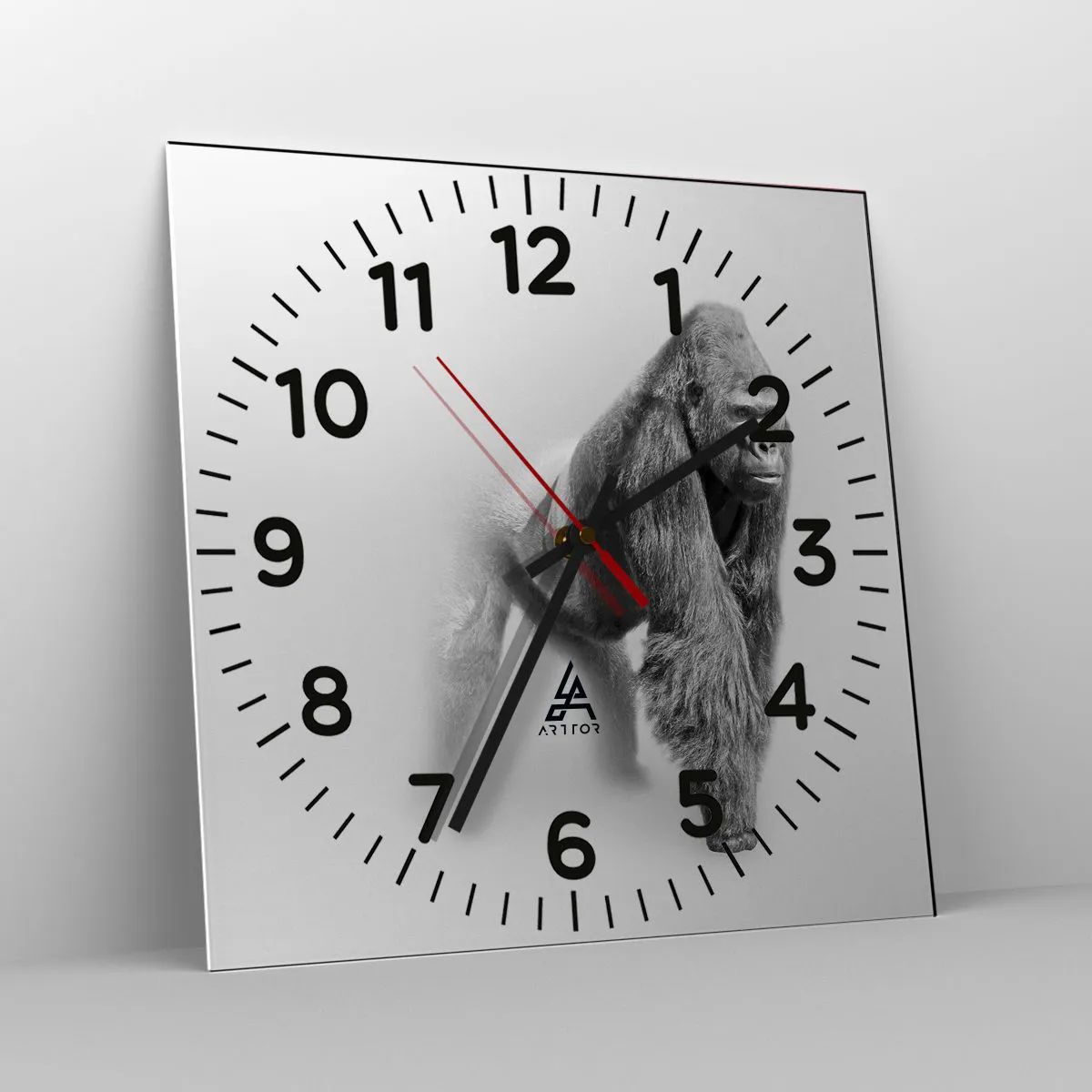 Väggklocka - Klocka på glas - Övertygad om sin styrka - 40x40 cm