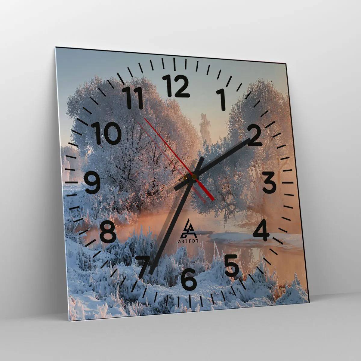 Ceas de perete - Ceas pe sticlă - Totul strălucește în cristal însorit - 40x40 cm