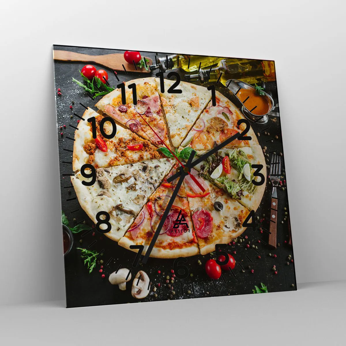 Wanduhr - Glasuhr - Eine Reihe von Geschmacksrichtungen - 40x40 cm