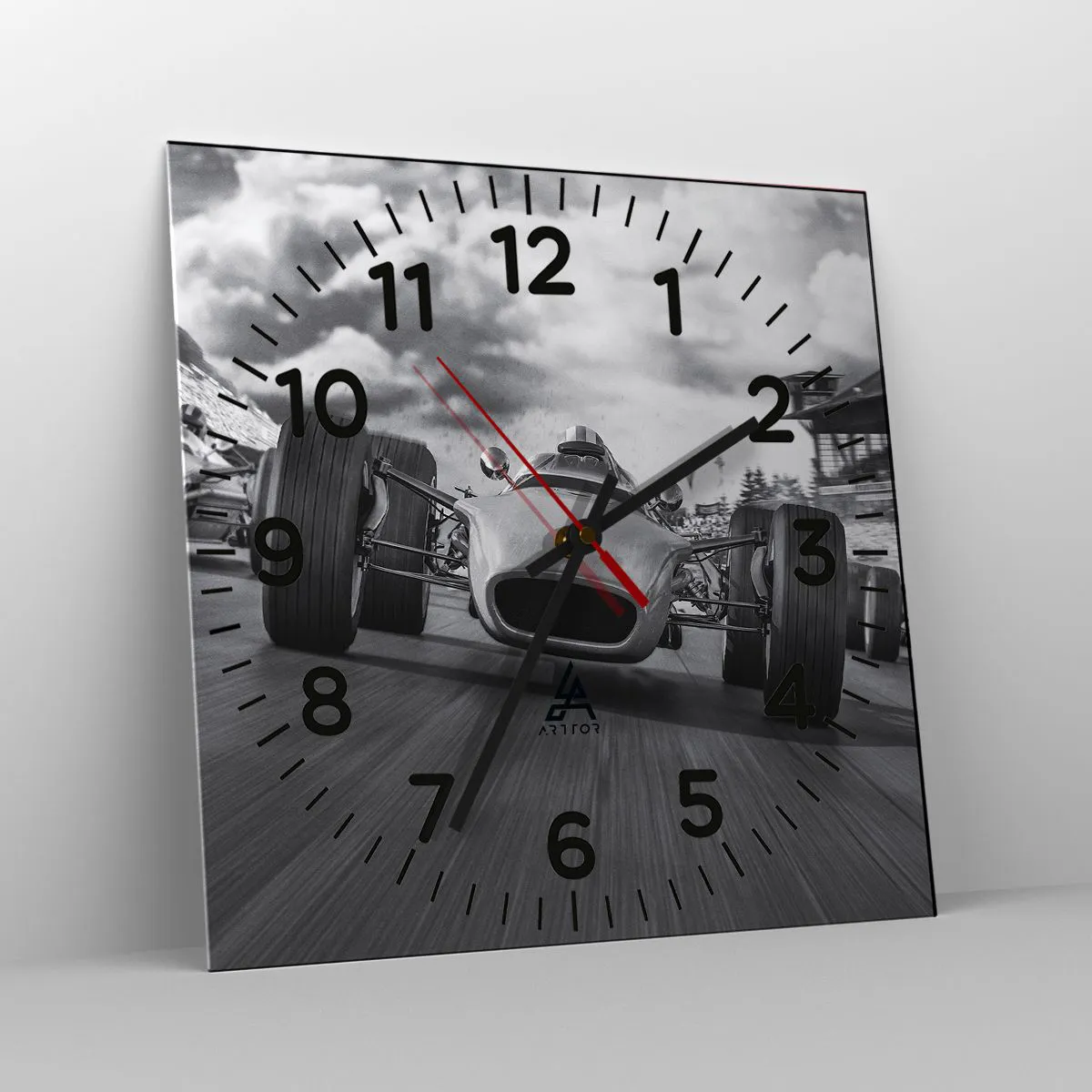 Relógio de parede - Relógio em vidro - O ronco do motor - 40x40 cm