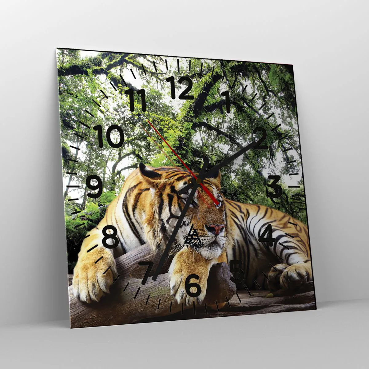 Ceas de perete - Ceas pe sticlă - Cu respect - 40x40 cm