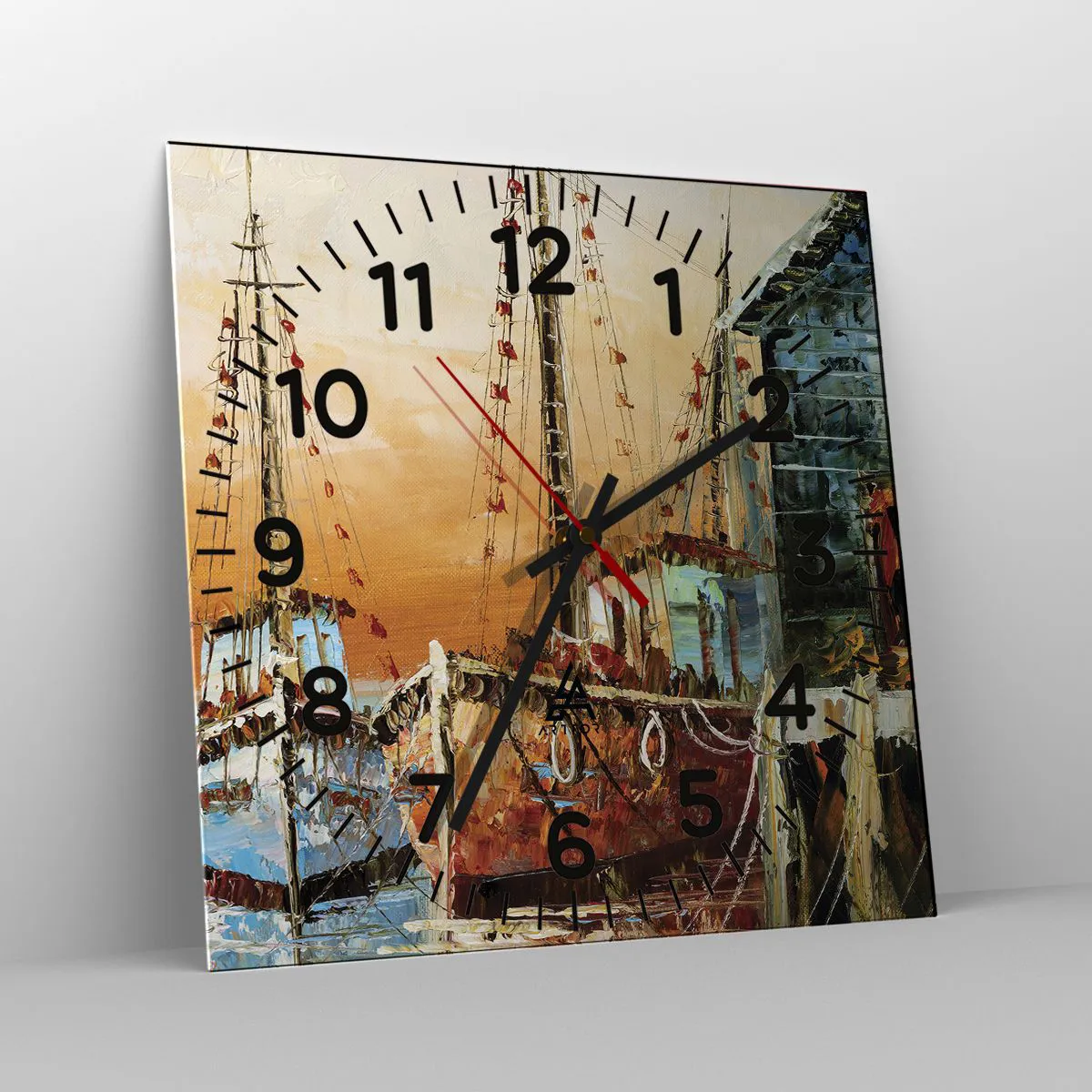 Ceas de perete - Ceas pe sticlă - Întoarcere pașnică - 40x40 cm