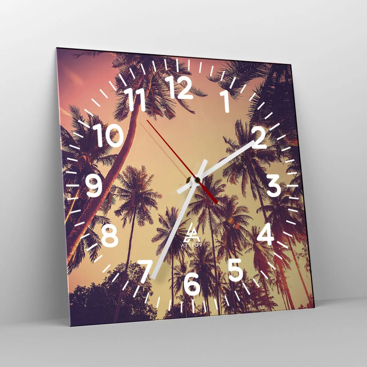 Wall clock - Clock on glass - Tropical Variation - 40x40 cm