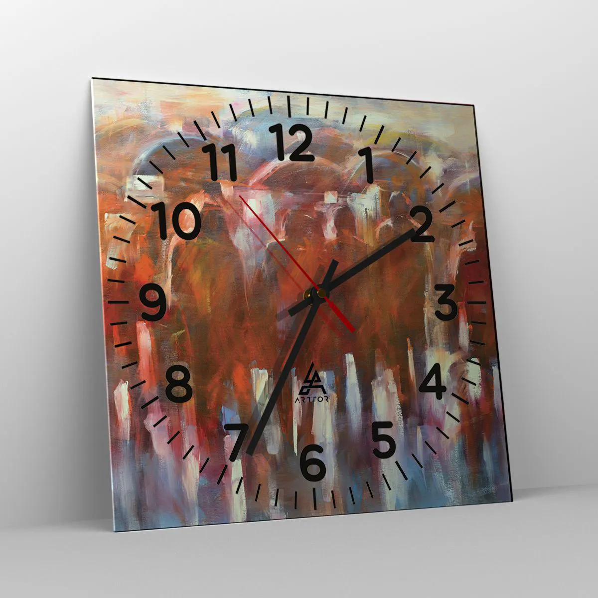 Wall clock - Clock on glass - Equal in Rain and Fog - 40x40 cm