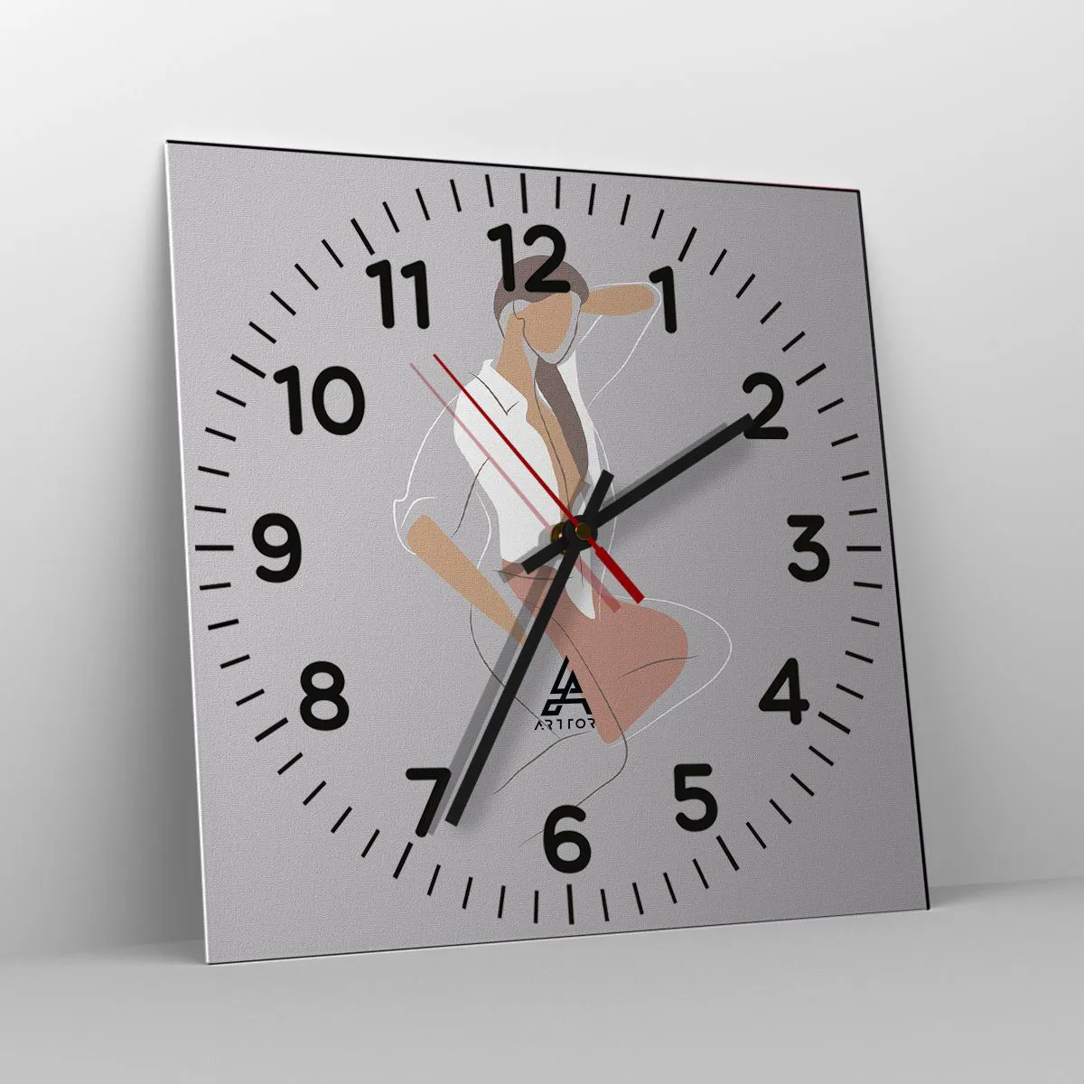 Relógio de parede - Relógio em vidro - O esboço do encanto - 40x40 cm