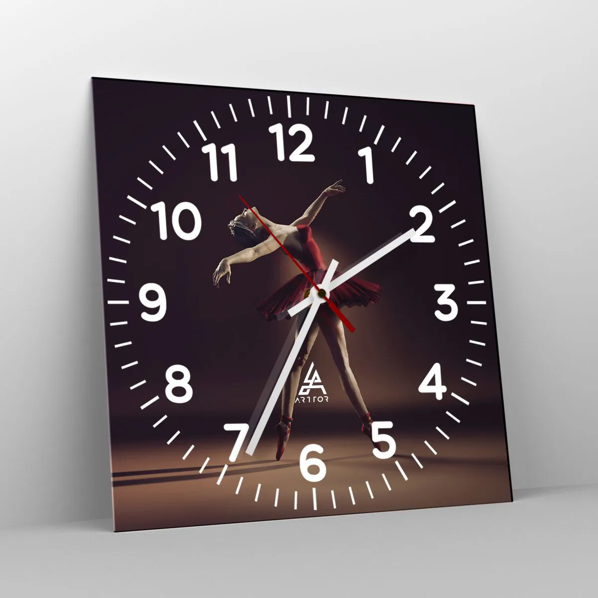 Wanduhr - Glasuhr - Eine Primaballerina - 40x40 cm