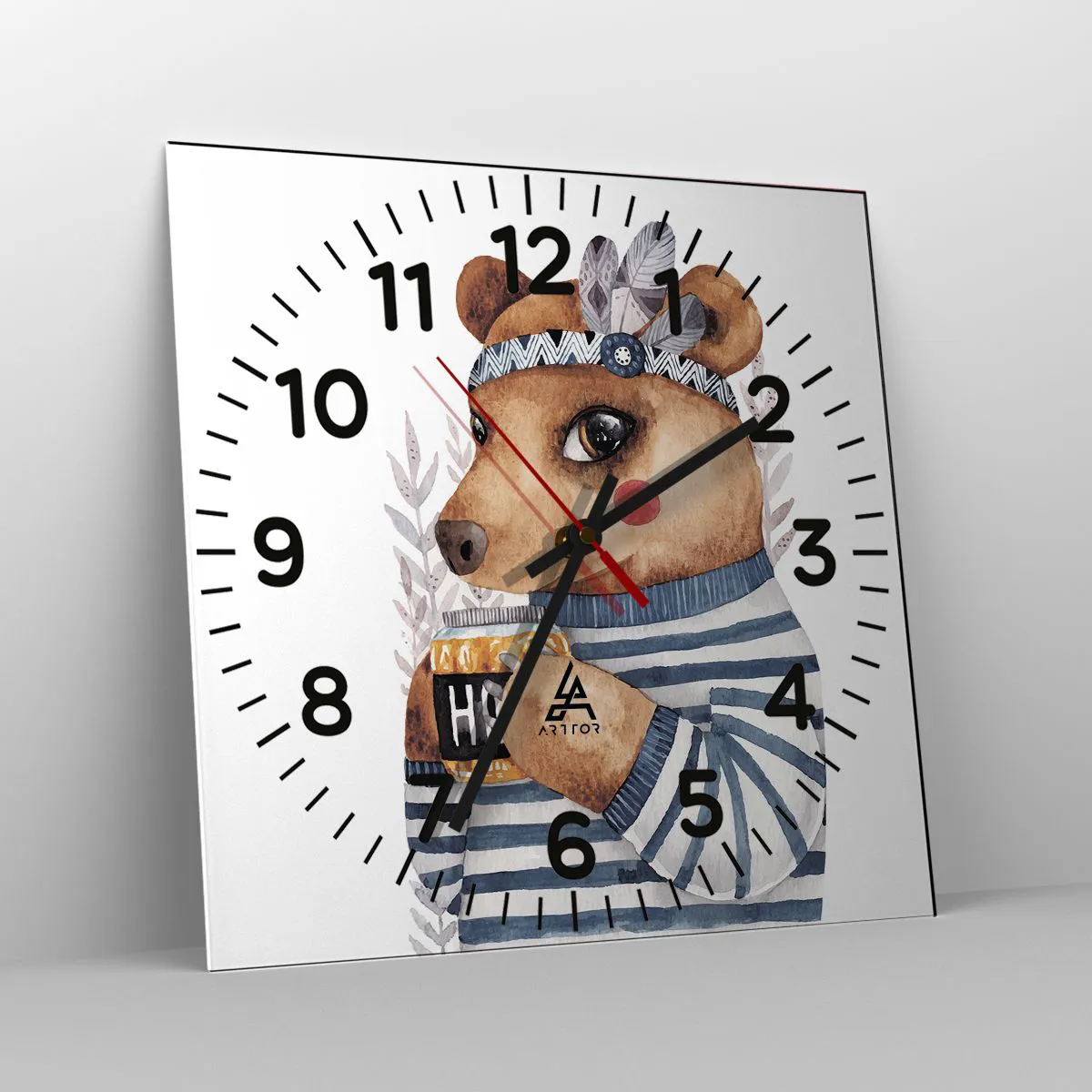 Zegar ścienny - Słodka Misia - 40x40 cm