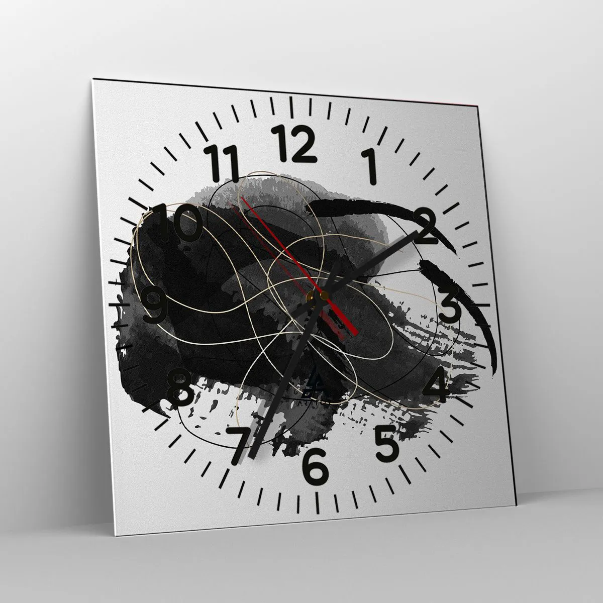Zegar ścienny - Wysnute z czerni - 40x40 cm