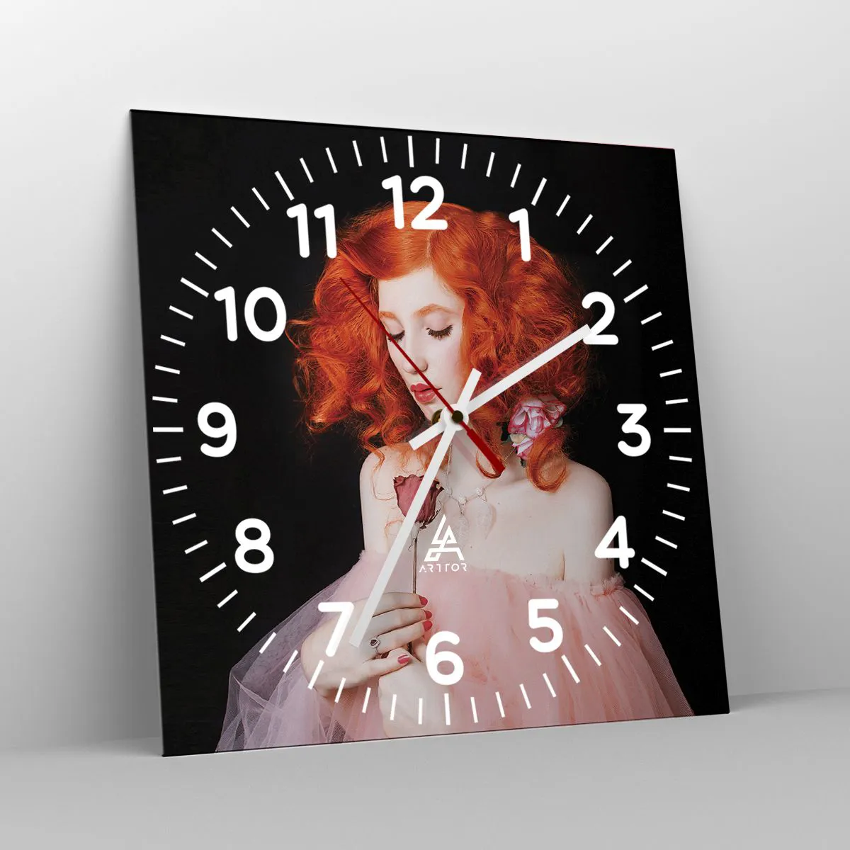 Relógio de parede - Relógio em vidro - Em estilo barroco - 40x40 cm