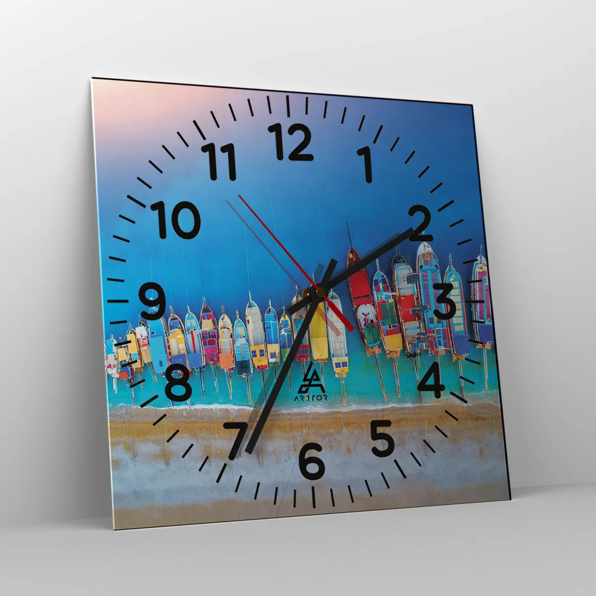 Ceas de perete - Ceas pe sticlă - Din perspectiva unei păsări - 40x40 cm