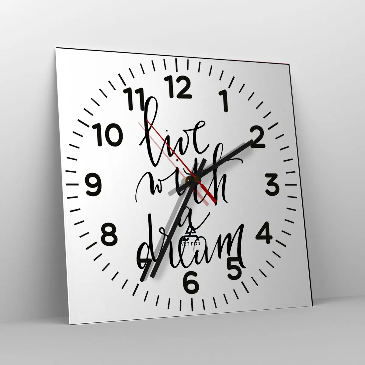 Ceas de perete - Ceas pe sticlă - Of course - 40x40 cm