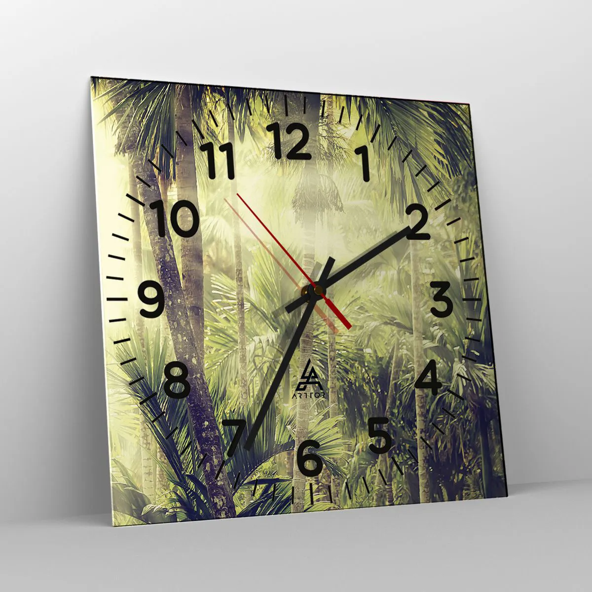 Wanduhr - Glasuhr - In grüner Hitze - 40x40 cm