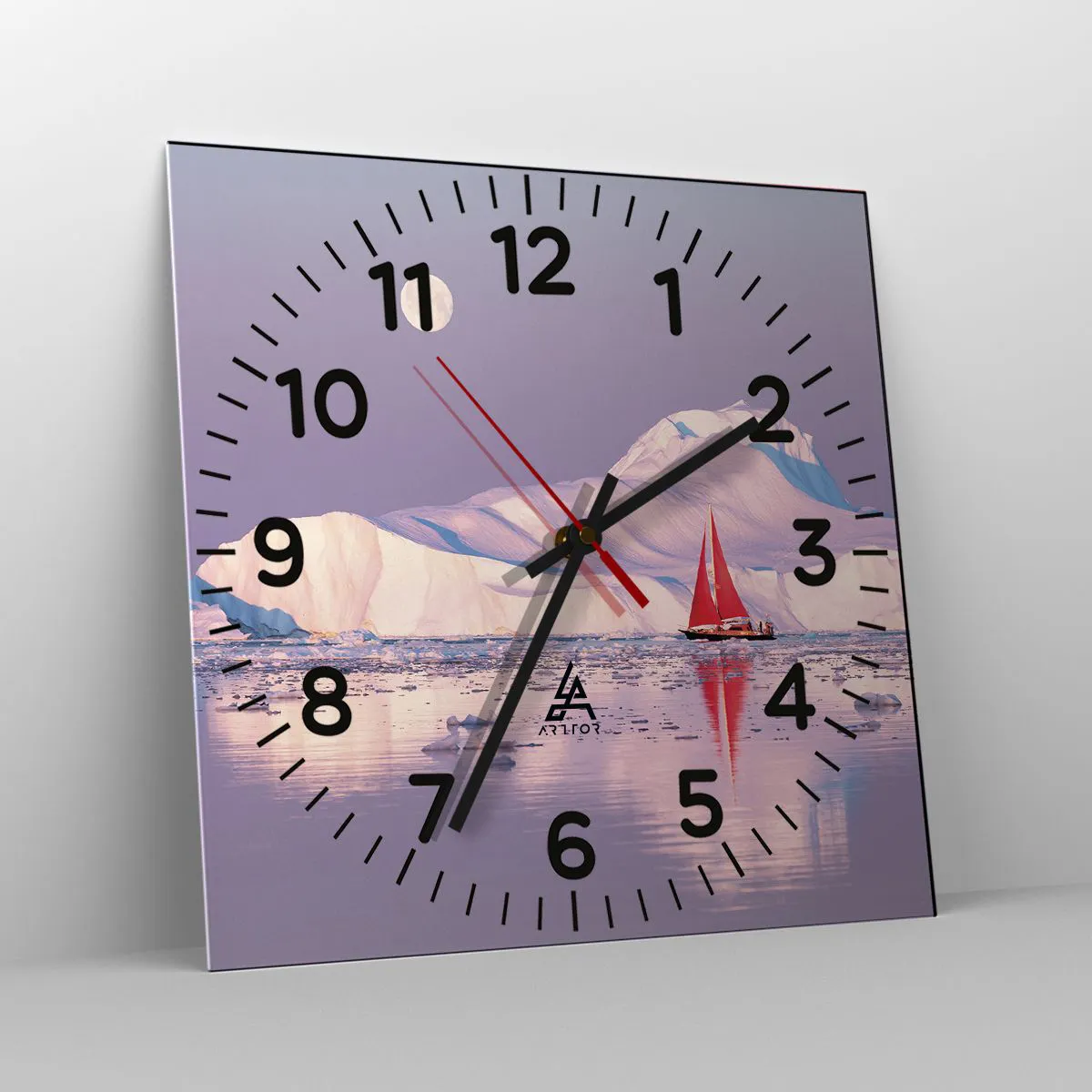 Ceas de perete - Ceas pe sticlă - Căldura pânzei, frigul gheții - 40x40 cm