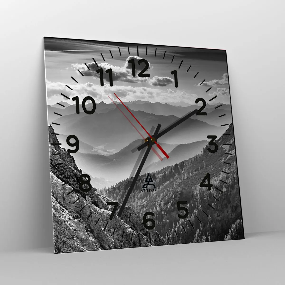 Ceas de perete - Ceas pe sticlă - Dincolo de orizont - 40x40 cm