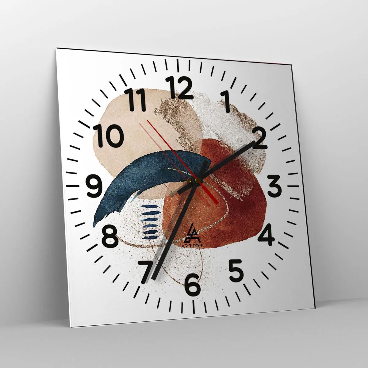 Ceas de perete - Ceas pe sticlă - Compoziție ovală - 40x40 cm