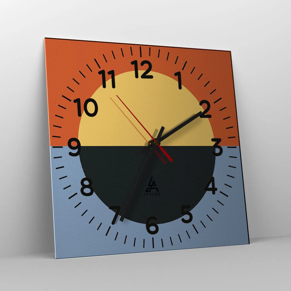 Reloj de pared - Reloj de vidrio - Una composición de calidez y frescura - 40x40 cm