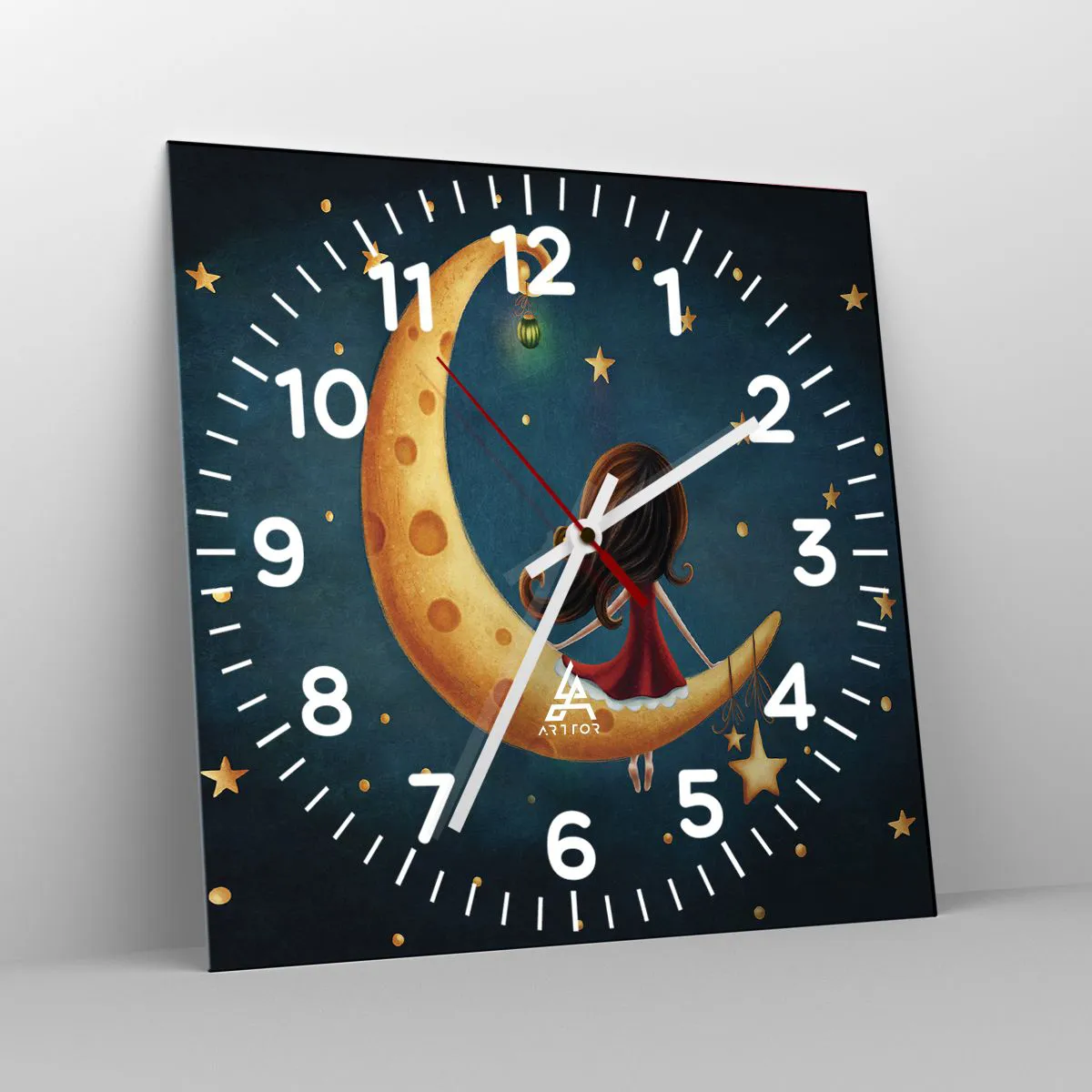 Wall clock - Clock on glass - Once Upon a Time… - 40x40 cm