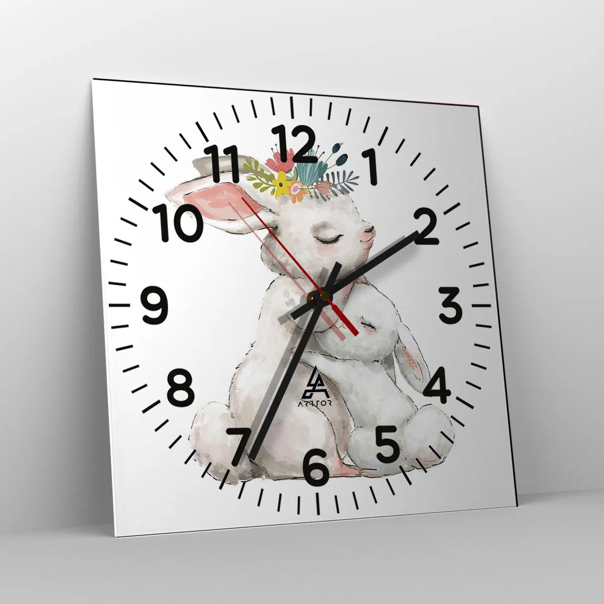 Wall clock - Clock on glass - There's No Place Like at Mum's - 40x40 cm