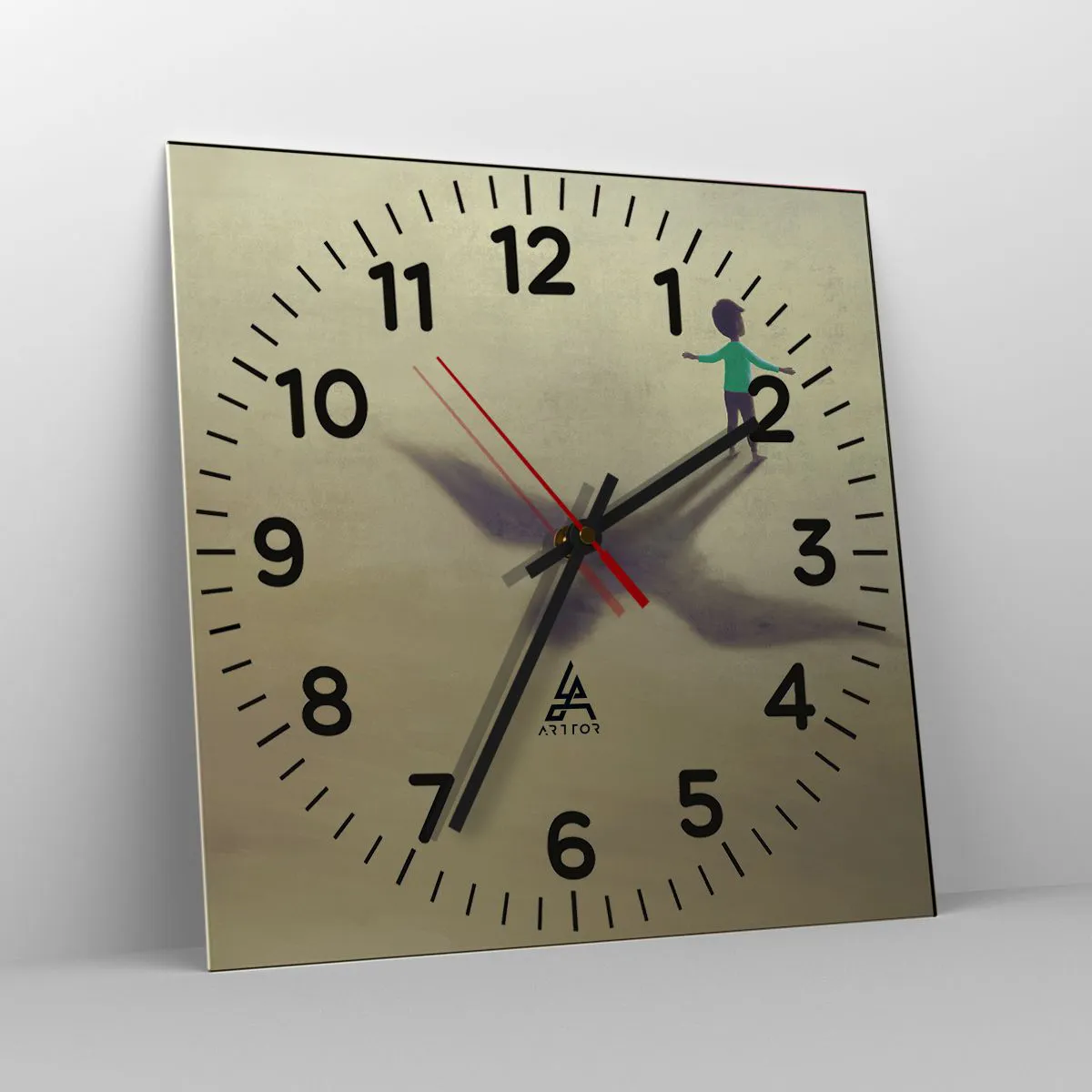 Wall clock - Clock on glass - Hero of the Future - 40x40 cm