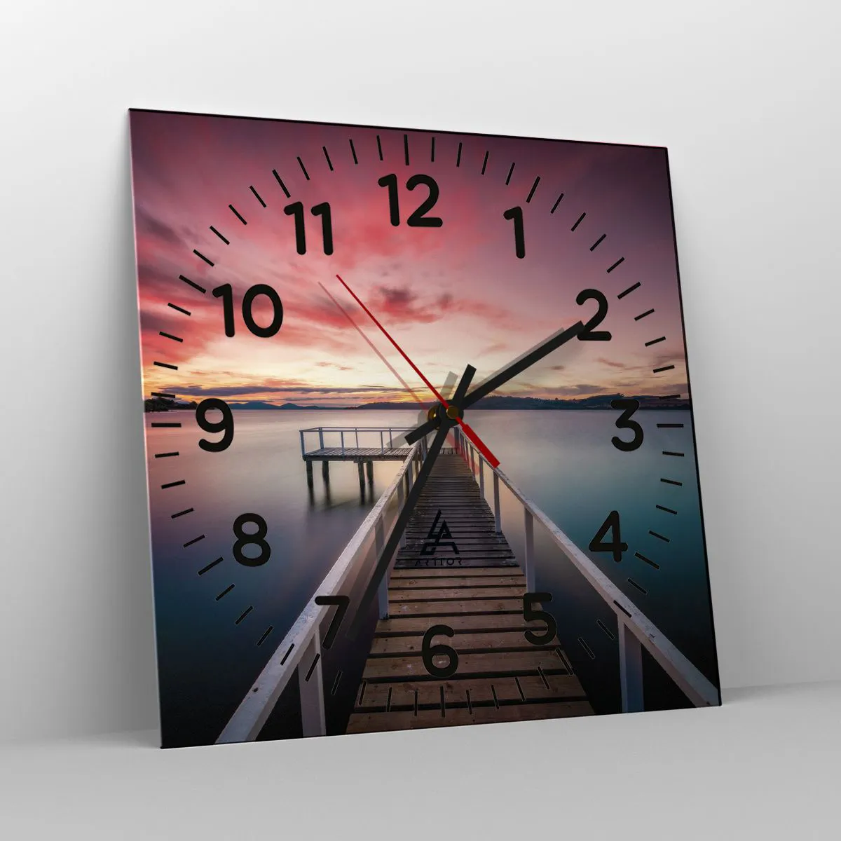 Wanduhr - Glasuhr - Die sanfte Flamme des Abends - 40x40 cm