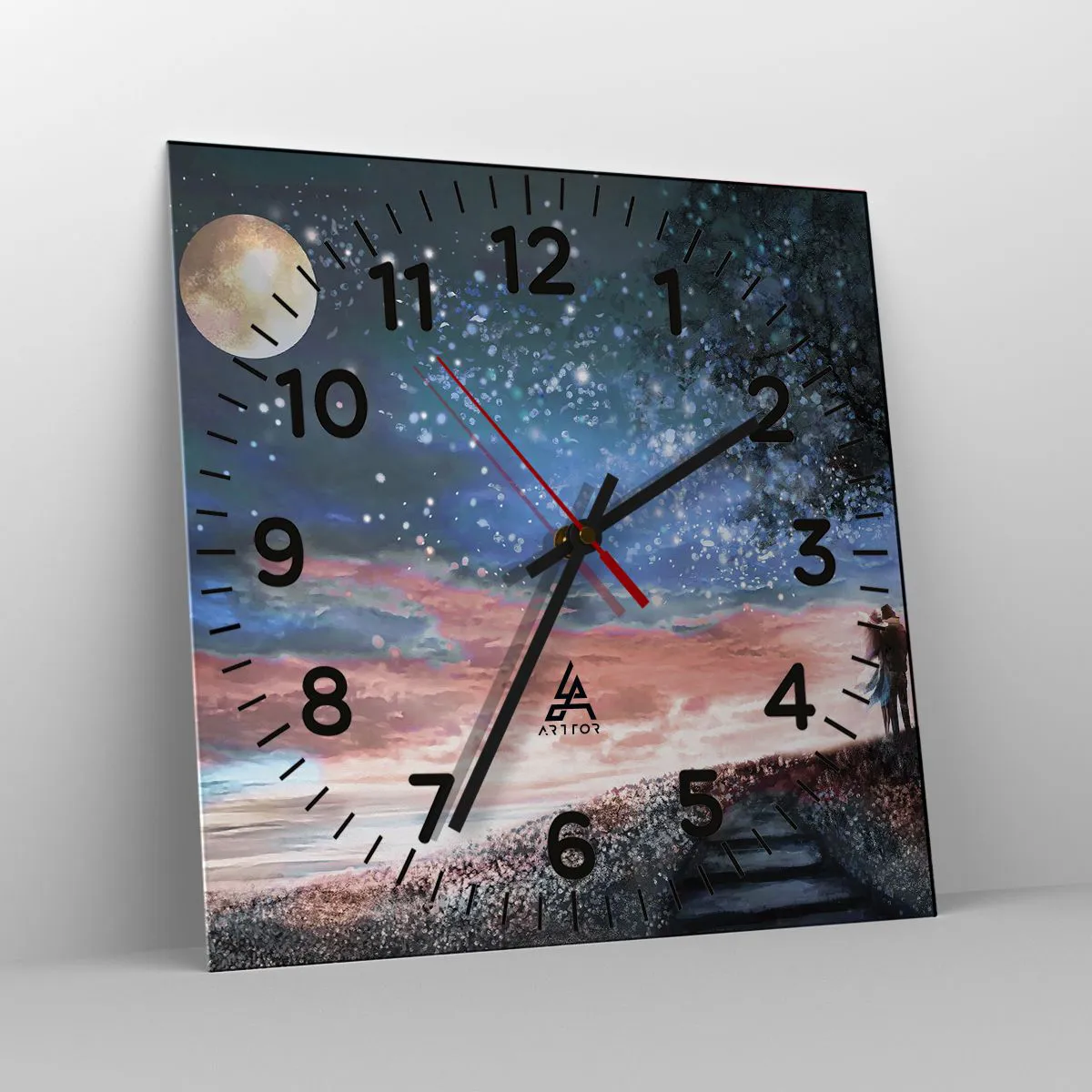 Reloj de pared - Reloj de vidrio - Un espectáculo estelar - 40x40 cm