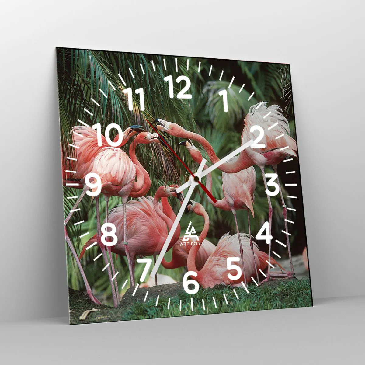 Wanduhr - Glasuhr - Nachmittagsklatsch - 40x40 cm