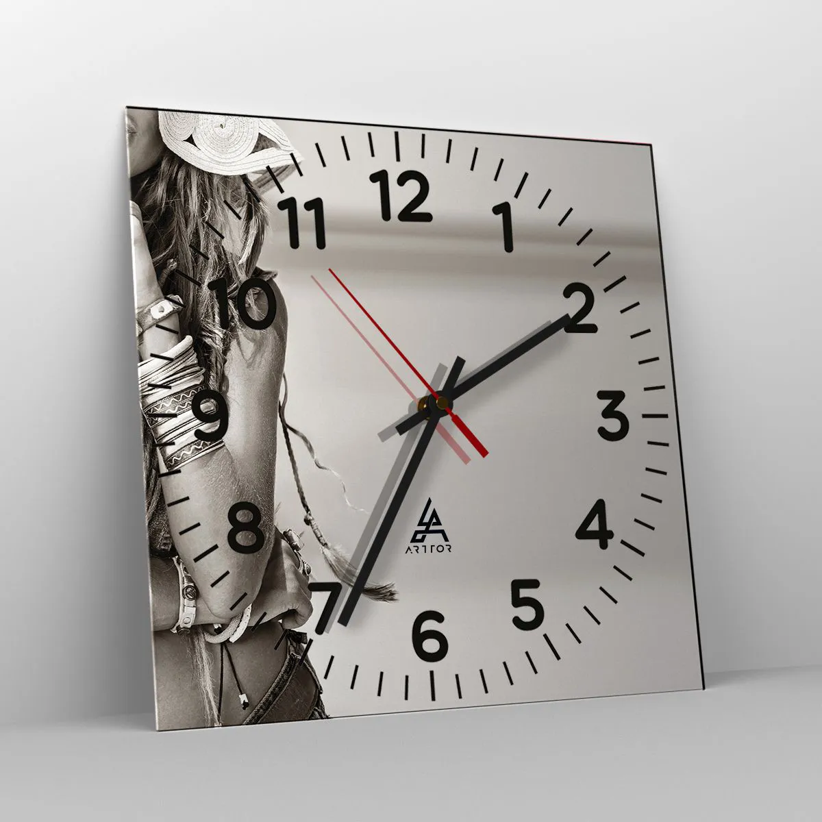 Ceas de perete - Ceas pe sticlă - Ca o fată - 40x40 cm
