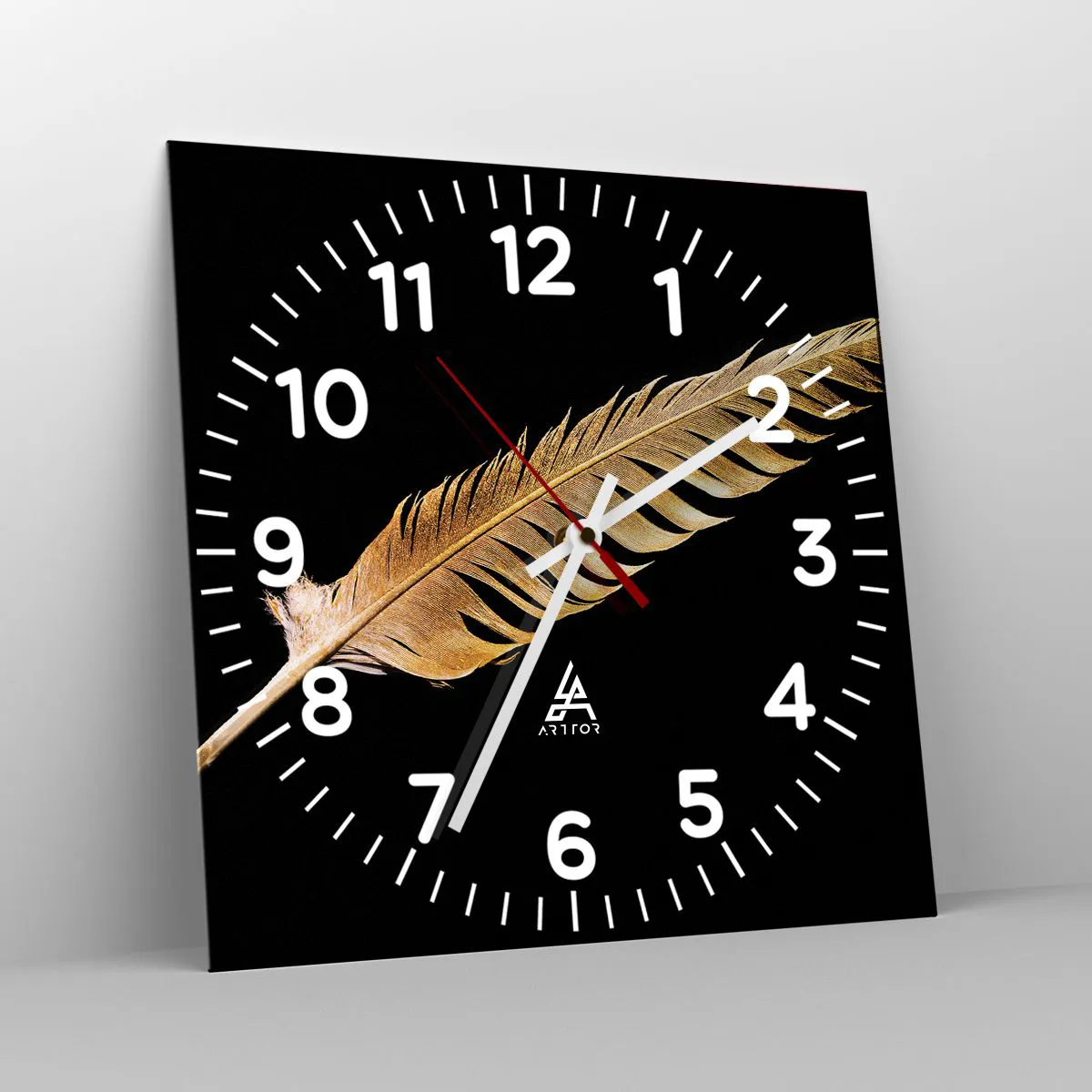 Wanduhr - Glasuhr - Er hat ein ungewöhnliches Schreibtalent ... - 40x40 cm