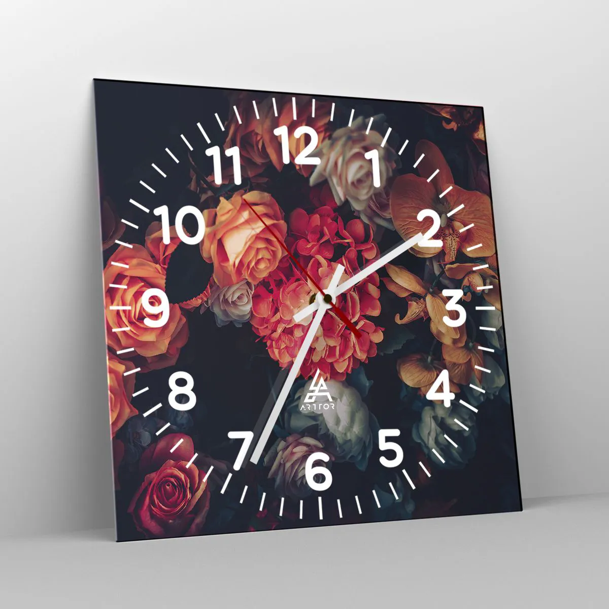 Wall clock - Clock on glass - Like at Dutch Masters - 40x40 cm